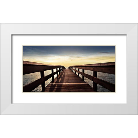 Naples Cove White Modern Wood Framed Art Print with Double Matting by Carpentieri, Natalie
