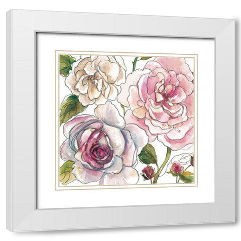 Floral Sketchbook White Modern Wood Framed Art Print with Double Matting by Robinson, Carol