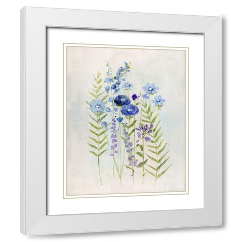Cottage Wildflowers I White Modern Wood Framed Art Print with Double Matting by Swatland, Sally