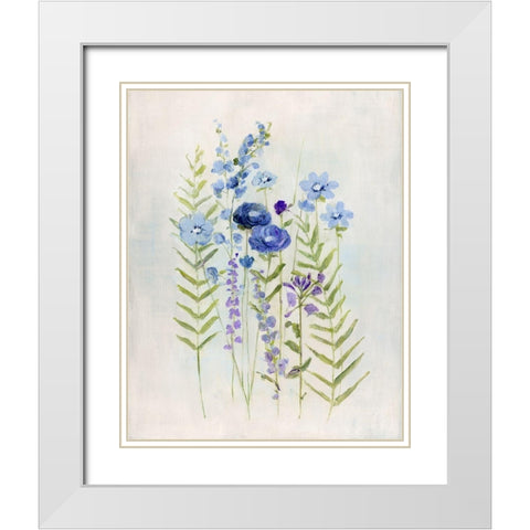 Cottage Wildflowers I White Modern Wood Framed Art Print with Double Matting by Swatland, Sally