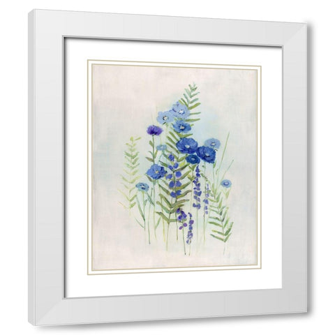 Cottage Wildflowers II White Modern Wood Framed Art Print with Double Matting by Swatland, Sally