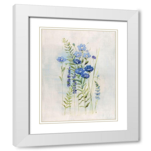 Cottage Wildflowers III White Modern Wood Framed Art Print with Double Matting by Swatland, Sally