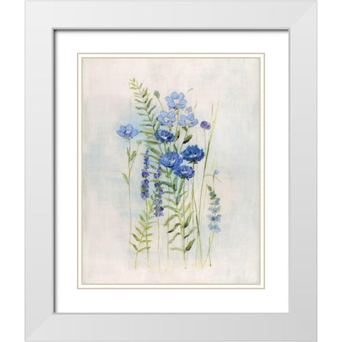 Cottage Wildflowers III White Modern Wood Framed Art Print with Double Matting by Swatland, Sally