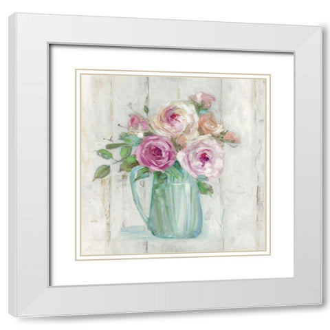 Cottage Sweet Bouquet I White Modern Wood Framed Art Print with Double Matting by Swatland, Sally