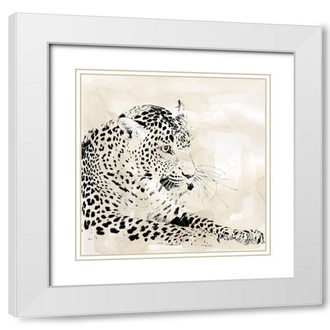 Leopard Spots I White Modern Wood Framed Art Print with Double Matting by Robinson, Carol