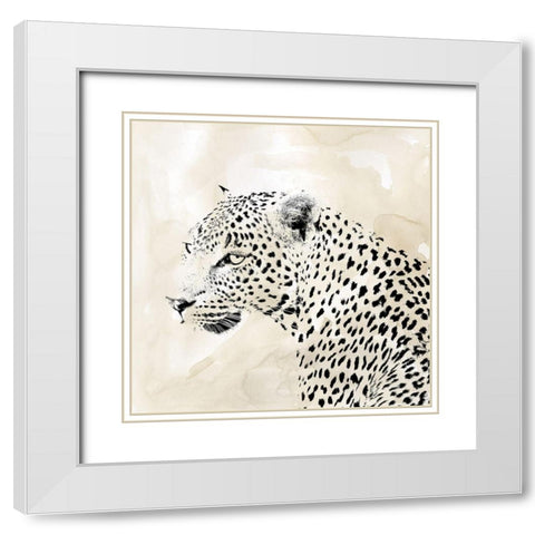 Leopard Spots II White Modern Wood Framed Art Print with Double Matting by Robinson, Carol