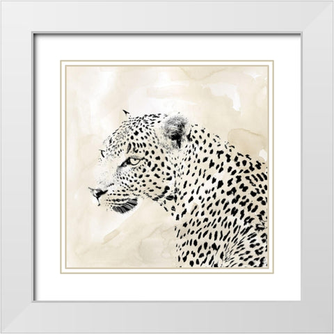 Leopard Spots II White Modern Wood Framed Art Print with Double Matting by Robinson, Carol