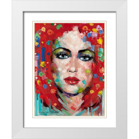 Confetti Girl II White Modern Wood Framed Art Print with Double Matting by Orme, E. Anthony