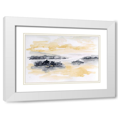 Whispering Wind I White Modern Wood Framed Art Print with Double Matting by Nan