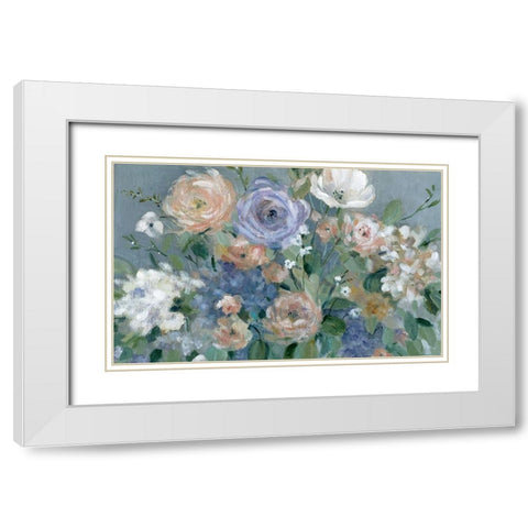 Garden Harmony White Modern Wood Framed Art Print with Double Matting by Robinson, Carol
