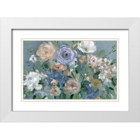 Garden Harmony White Modern Wood Framed Art Print with Double Matting by Robinson, Carol