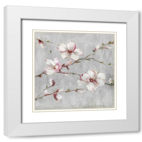 Magnolia Spring I White Modern Wood Framed Art Print with Double Matting by Swatland, Sally