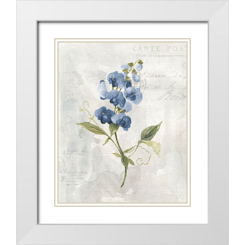 Blue Linen Sweet White Modern Wood Framed Art Print with Double Matting by Robinson, Carol