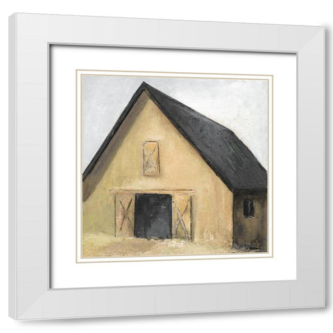 On the Farm V White Modern Wood Framed Art Print with Double Matting by Combs, Joyce