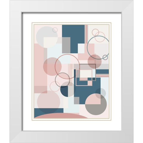 Modern Geo White Modern Wood Framed Art Print with Double Matting by Carpentieri, Natalie
