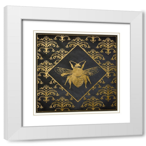 Busy Bee I White Modern Wood Framed Art Print with Double Matting by Santiago, Daniela