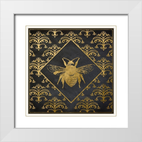 Busy Bee I White Modern Wood Framed Art Print with Double Matting by Santiago, Daniela