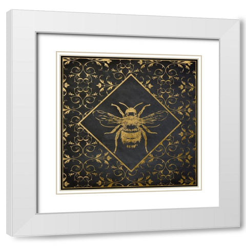 Busy Bee II White Modern Wood Framed Art Print with Double Matting by Santiago, Daniela