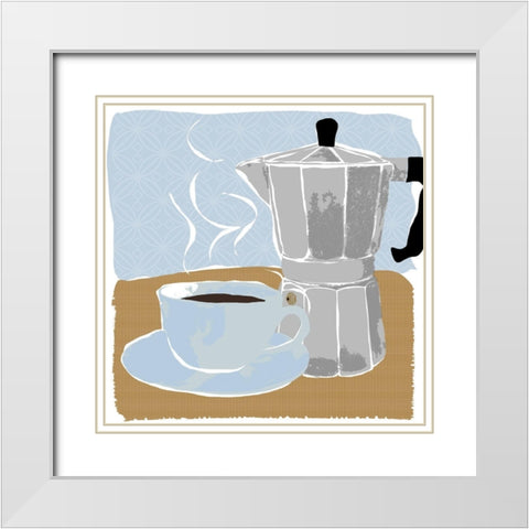 Fresh Coffee I White Modern Wood Framed Art Print with Double Matting by Santiago, Daniela