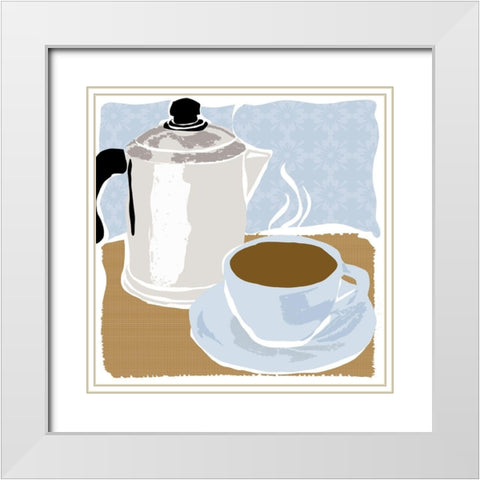 Fresh Coffee II White Modern Wood Framed Art Print with Double Matting by Santiago, Daniela
