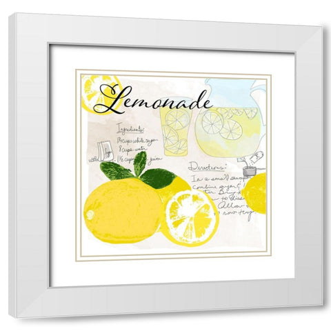 Lemonade White Modern Wood Framed Art Print with Double Matting by Santiago, Daniela