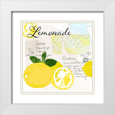 Lemonade White Modern Wood Framed Art Print with Double Matting by Santiago, Daniela