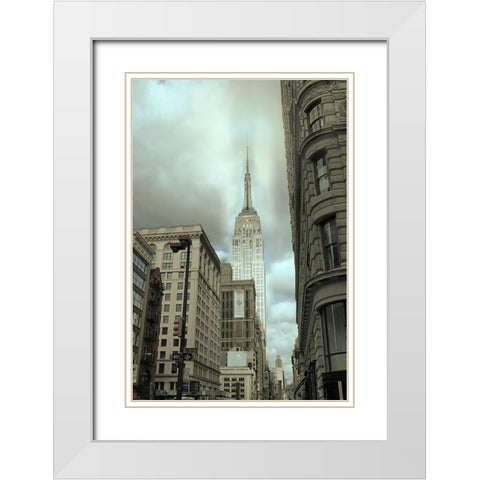 Empire View White Modern Wood Framed Art Print with Double Matting by Jill, Susan