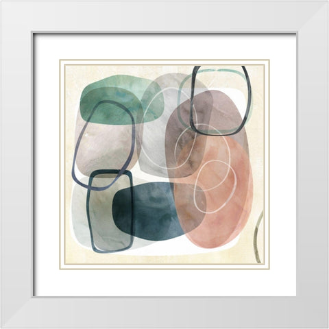 Oblique II White Modern Wood Framed Art Print with Double Matting by Robinson, Carol