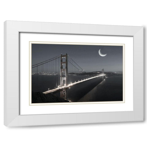 Moonrise White Modern Wood Framed Art Print with Double Matting by Jaynes, William D.
