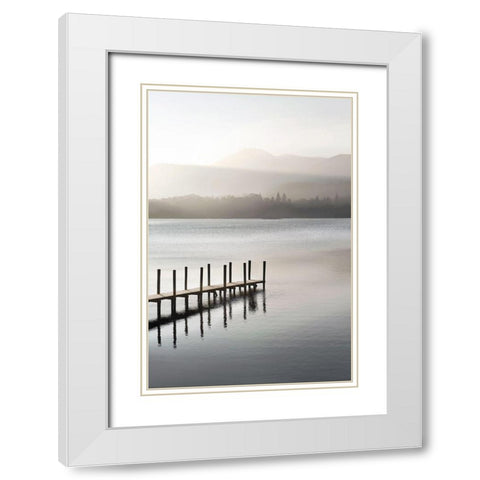 Dusky Dawn White Modern Wood Framed Art Print with Double Matting by Adams, Peter