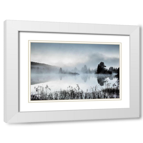 Streeter Pond White Modern Wood Framed Art Print with Double Matting by Garber, Howie