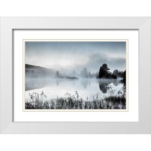 Streeter Pond White Modern Wood Framed Art Print with Double Matting by Garber, Howie