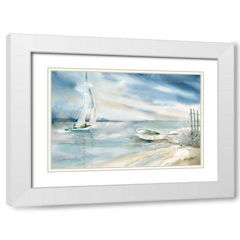 Subtle Sail White Modern Wood Framed Art Print with Double Matting by Robinson, Carol