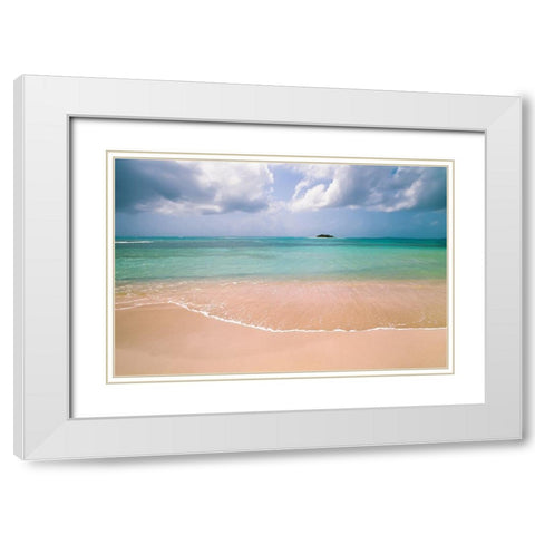 Clear Beach White Modern Wood Framed Art Print with Double Matting by Foulke, Doug