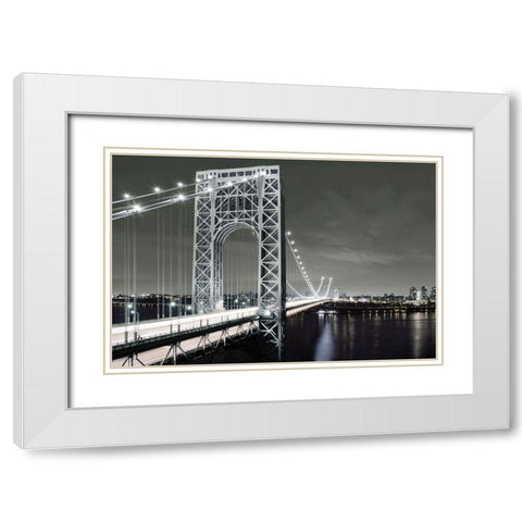 City Lights White Modern Wood Framed Art Print with Double Matting by Carpentieri, Natalie