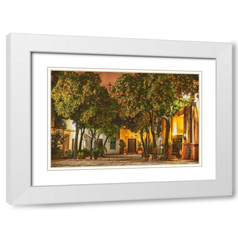 Night in Sevilla White Modern Wood Framed Art Print with Double Matting by Van de Goor, Lars