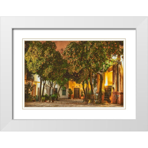 Night in Sevilla White Modern Wood Framed Art Print with Double Matting by Van de Goor, Lars