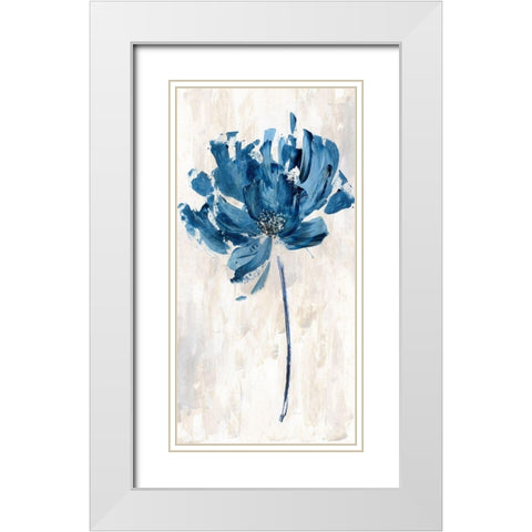 Bluejean Flower II White Modern Wood Framed Art Print with Double Matting by Craven, Katrina