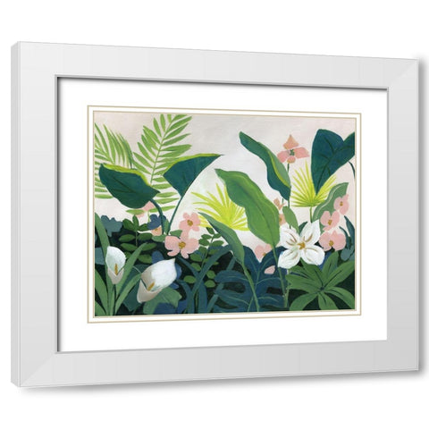 Tropics White Modern Wood Framed Art Print with Double Matting by Nan