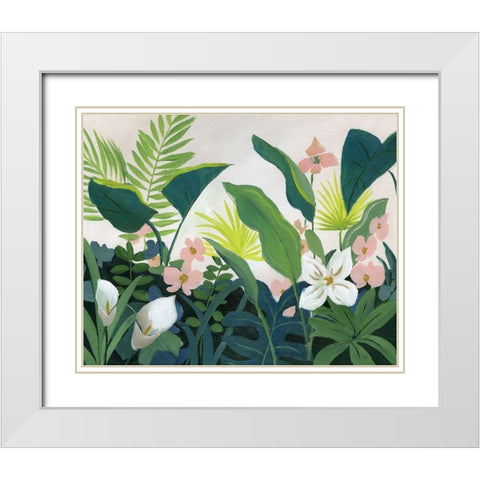 Tropics White Modern Wood Framed Art Print with Double Matting by Nan