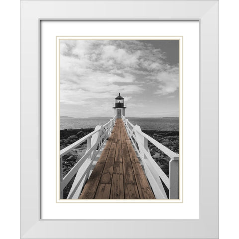 Port Clyde Lighthouse White Modern Wood Framed Art Print with Double Matting by Eggers, Julie