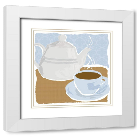 Afternoon Tea White Modern Wood Framed Art Print with Double Matting by Swatland, Sally