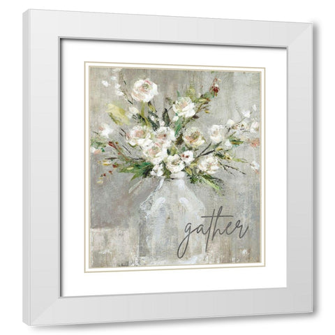 Gather White Modern Wood Framed Art Print with Double Matting by Robinson, Carol