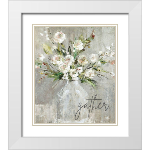 Gather White Modern Wood Framed Art Print with Double Matting by Robinson, Carol