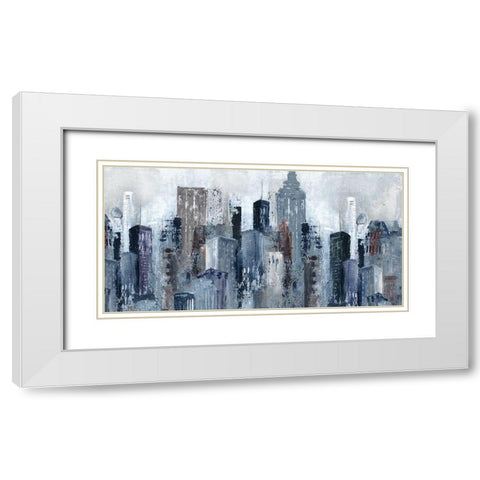 City Mood White Modern Wood Framed Art Print with Double Matting by Robinson, Carol