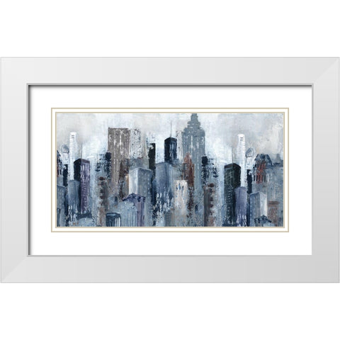 City Mood White Modern Wood Framed Art Print with Double Matting by Robinson, Carol