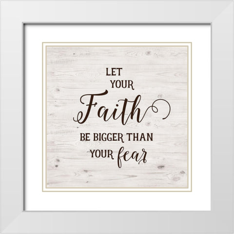 Faith White Modern Wood Framed Art Print with Double Matting by Murray, Amanda