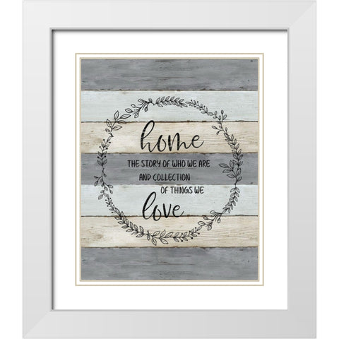 Home Love White Modern Wood Framed Art Print with Double Matting by Carpentieri, Natalie