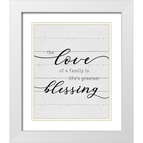 Love of a Family White Modern Wood Framed Art Print with Double Matting by CAD Designs
