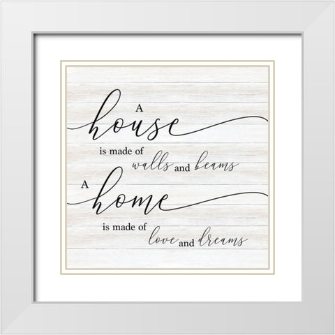 Home is Made White Modern Wood Framed Art Print with Double Matting by CAD Designs